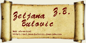 Željana Bulović vizit kartica